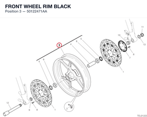FRONT WHEEL RIM BLACK 50122471AA diagram position