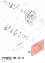 Diagram preview: DRIVETRAIN SET 14Z/48Z (SPA2142483K118B)