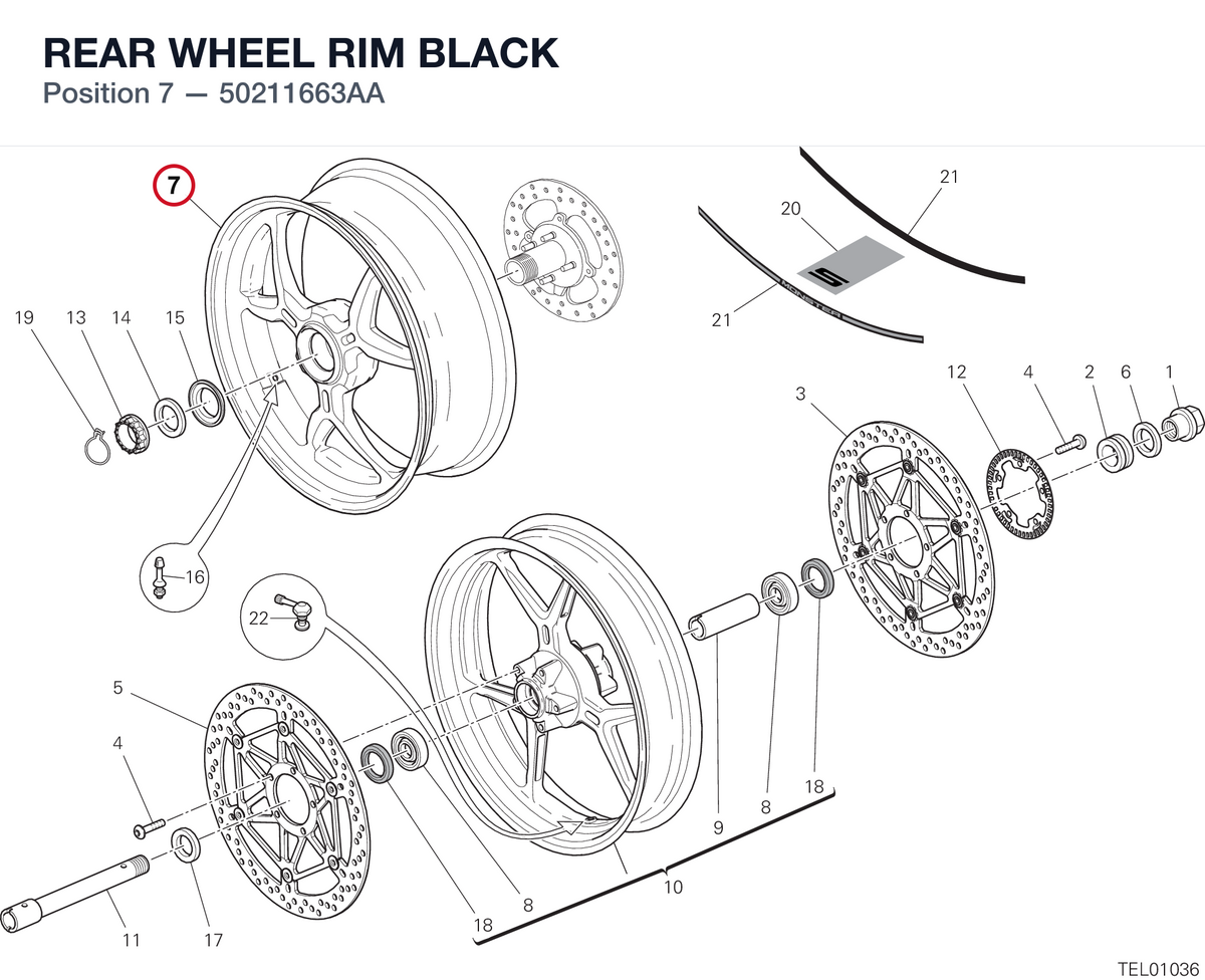 REAR WHEEL RIM BLACK 50211663AA diagram position