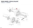 REAR WHEEL 6.25X16.5 BLACK