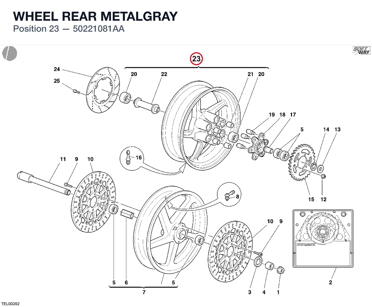 WHEEL REAR METALGRAY