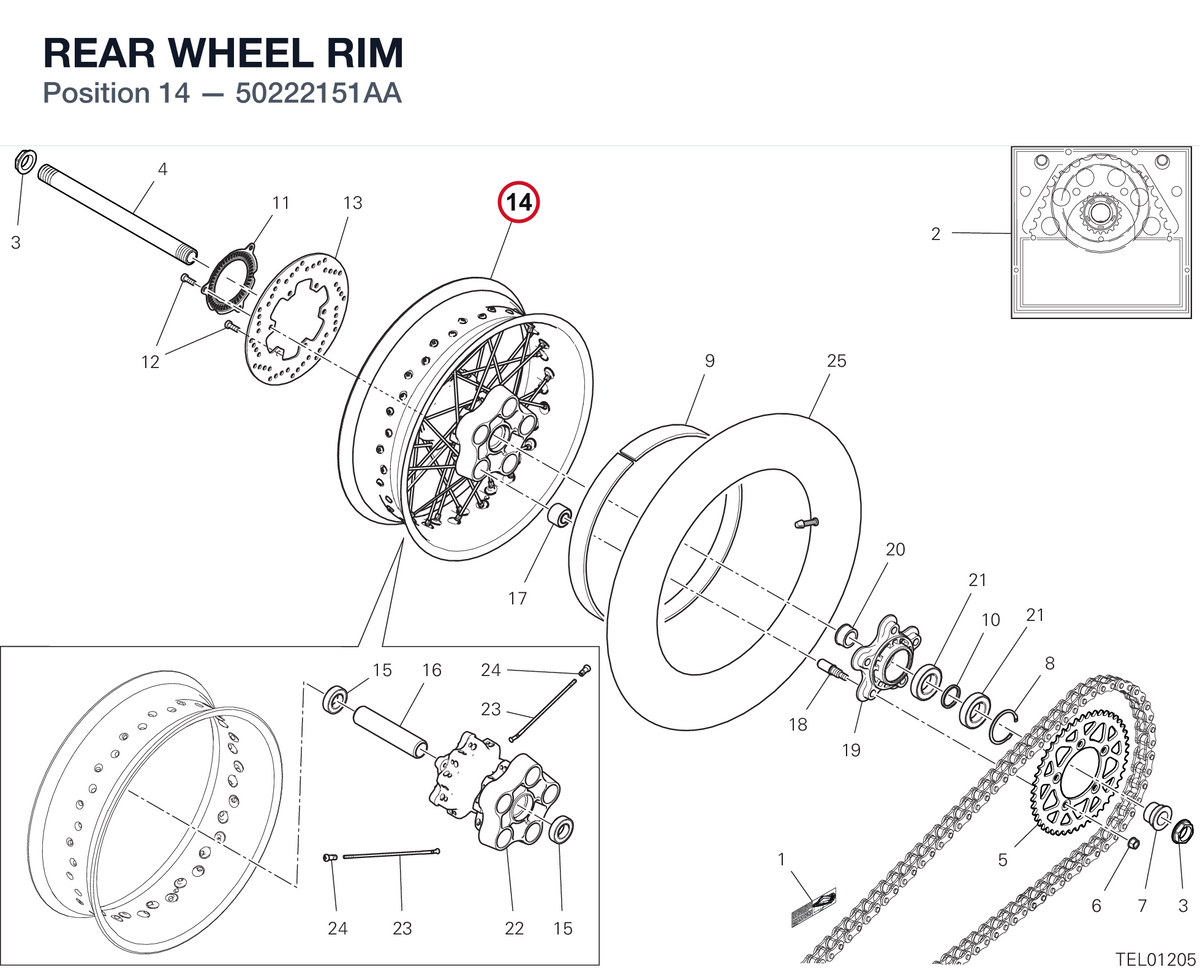 REAR WHEEL RIM 50222151AA diagram position