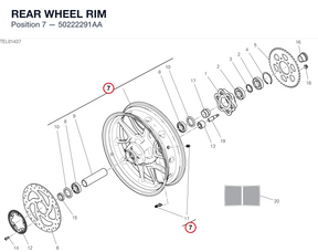 REAR WHEEL RIM 50222291AA diagram position