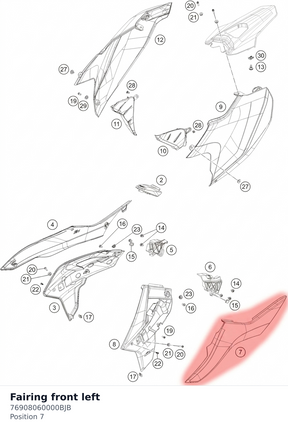 Diagram preview: Fairing front left (76908060000BJB)