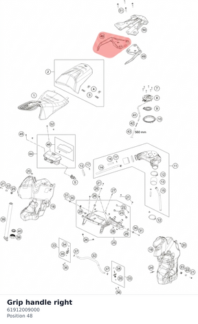 Diagram preview: Grip handle right (61912009000)