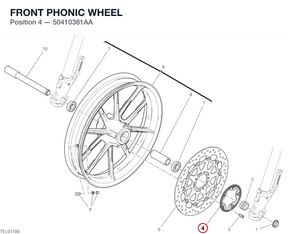 FRONT PHONIC WHEEL 50410381AA diagram position