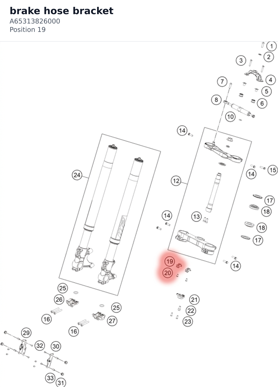 Diagram preview: brake hose bracket (A65313826000)