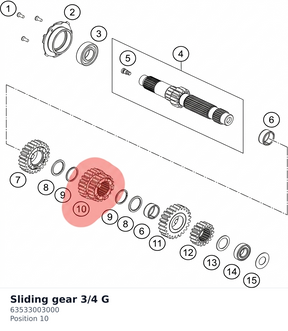 Diagram preview: Sliding gear 3/4 G (63533003000)
