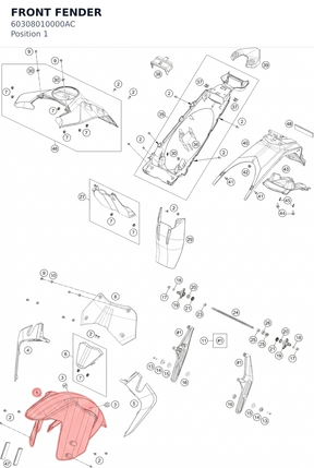 Diagram preview: FRONT FENDER (60308010000AC)