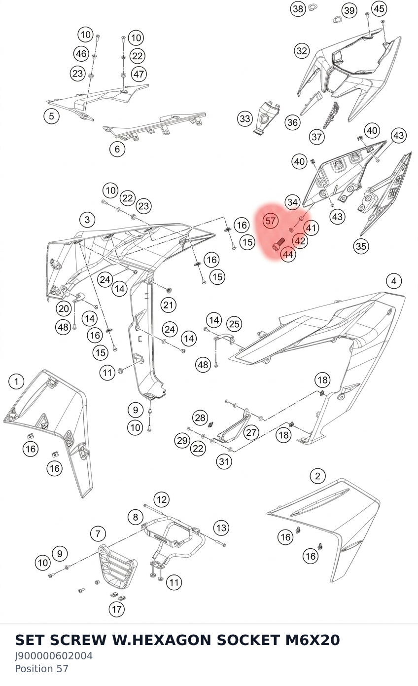 Diagram preview: SET SCREW W.HEXAGON SOCKET M6X20 (J900000602004)