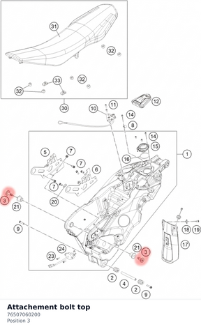 Diagram preview: Attachement bolt top (76507060200)