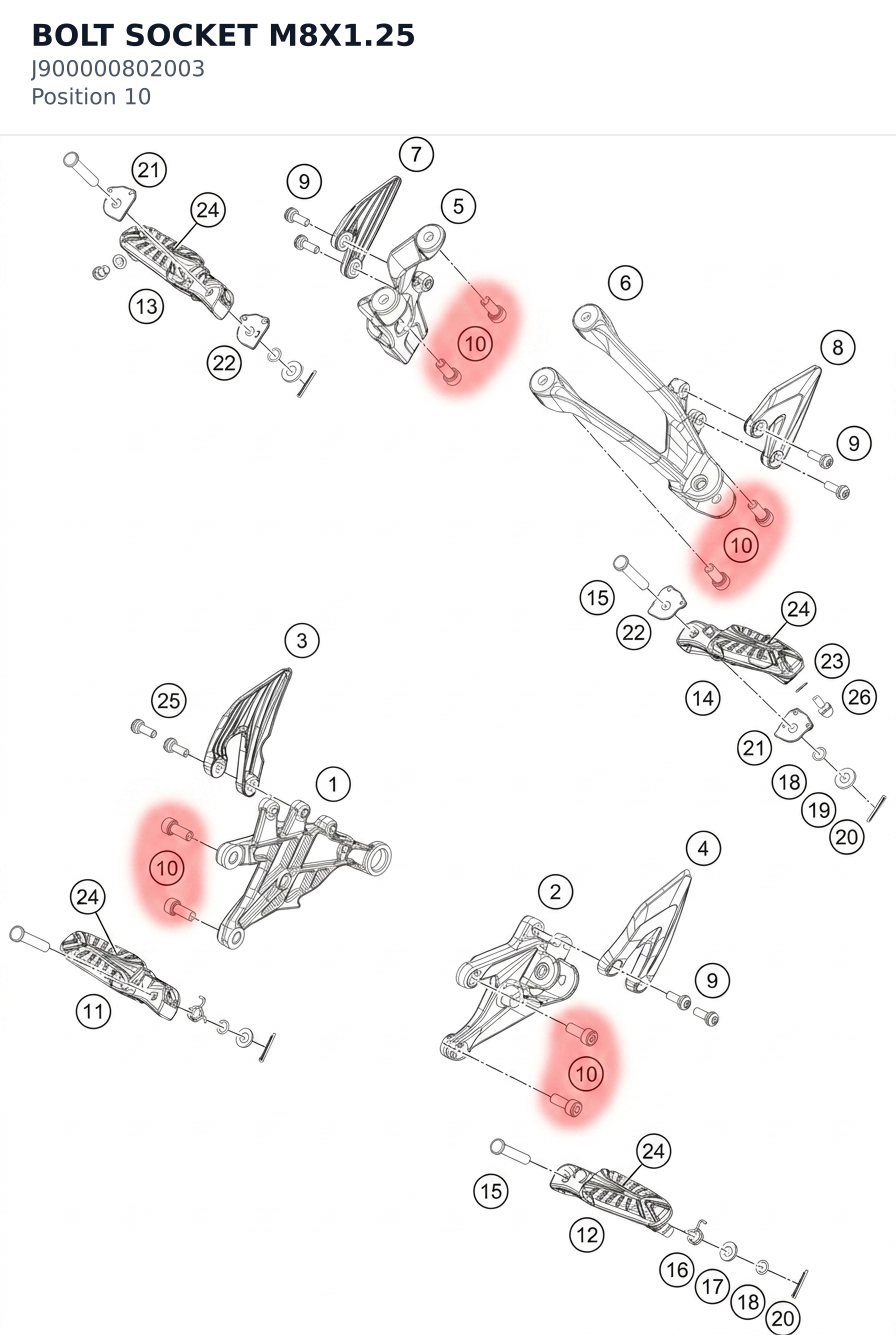 Diagram preview: BOLT SOCKET M8X1.25 (J900000802003)