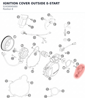 Diagram preview: IGNITION COVER OUTSIDE E-START (52430045000)