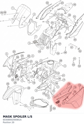 Diagram preview: MASK SPOILER L/S (60308002000B1A)