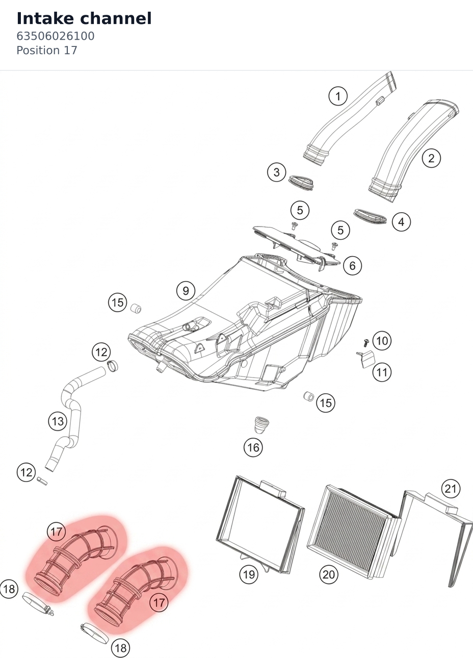 Diagram preview: Intake channel (63506026100)