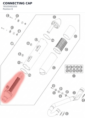 Diagram preview: CONNECTING CAP (78105081050)