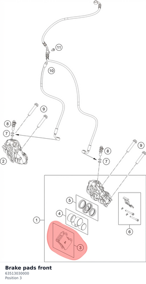 Diagram preview: Brake pads front (63513030000)