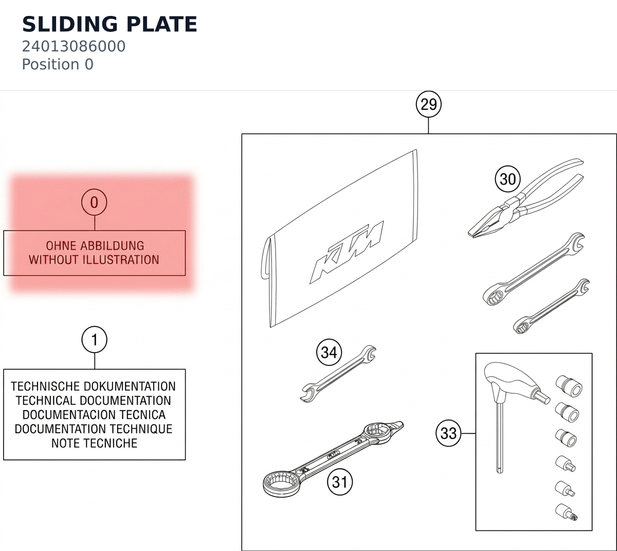Diagram preview: SLIDING PLATE (24013086000)