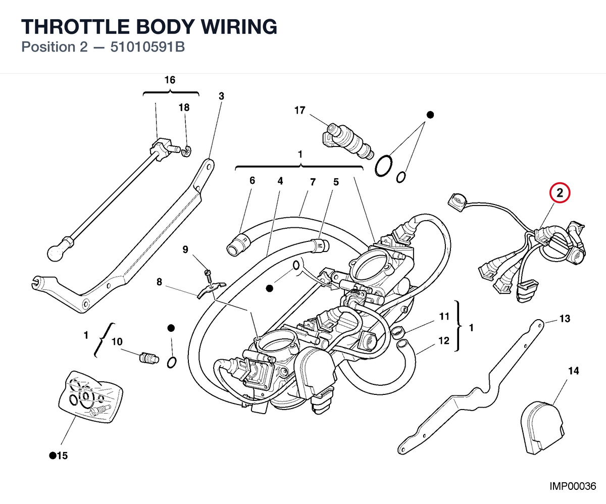 THROTTLE BODY WIRING 51010591B diagram position