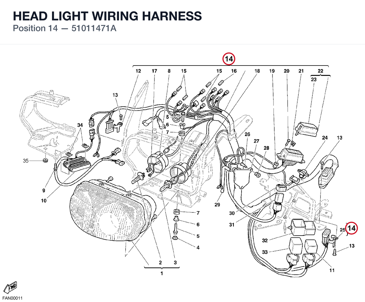HEAD LIGHT WIRING HARNESS