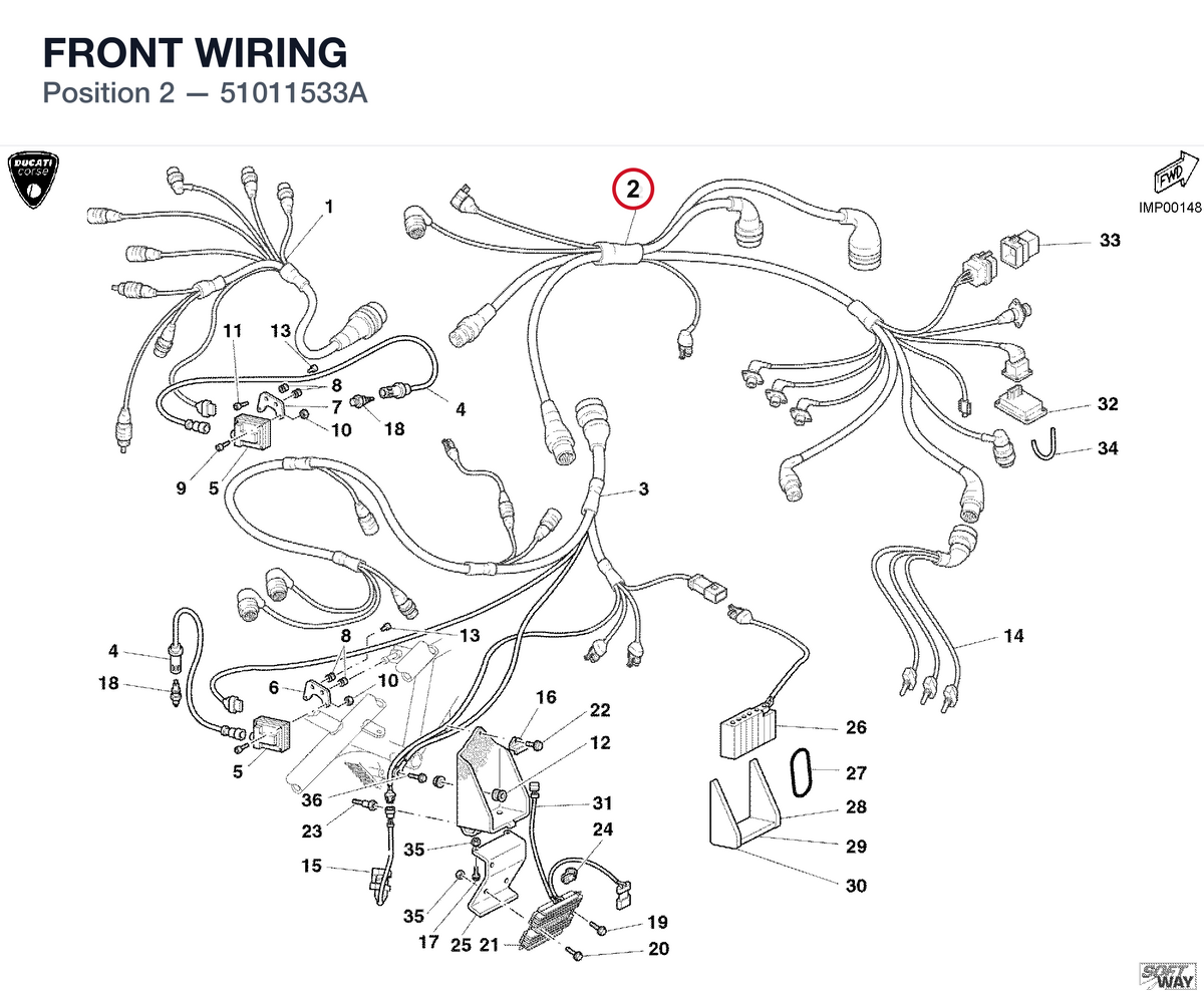 FRONT WIRING 51011533A diagram position