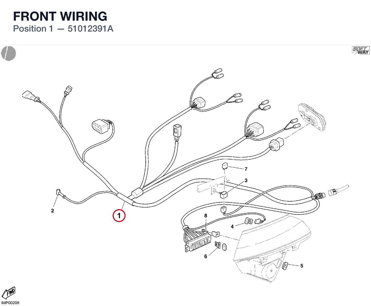 FRONT WIRING 51012391A diagram position