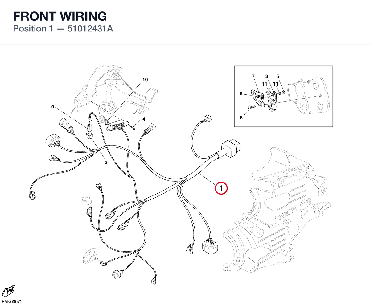 FRONT WIRING 51012431A diagram position