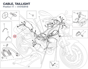 CABLE, TAILLIGHT 51016391B diagram position