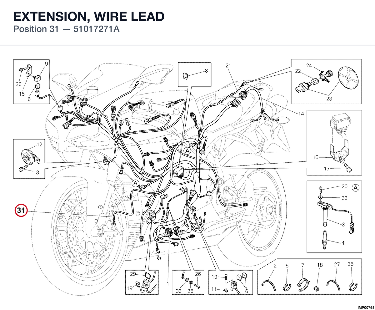 EXTENSION, WIRE LEAD 51017271A diagram position
