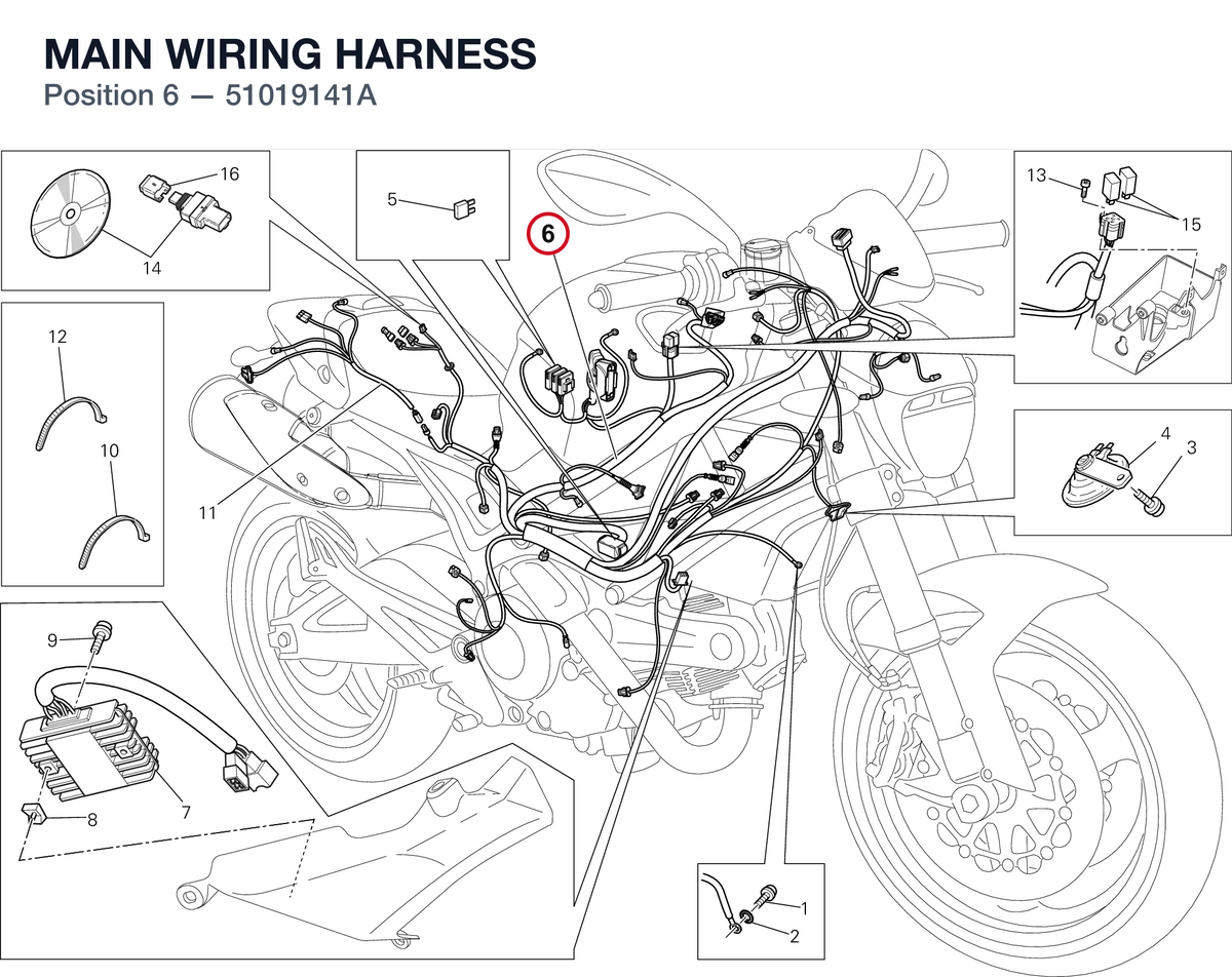 MAIN WIRING HARNESS 51019141A diagram position