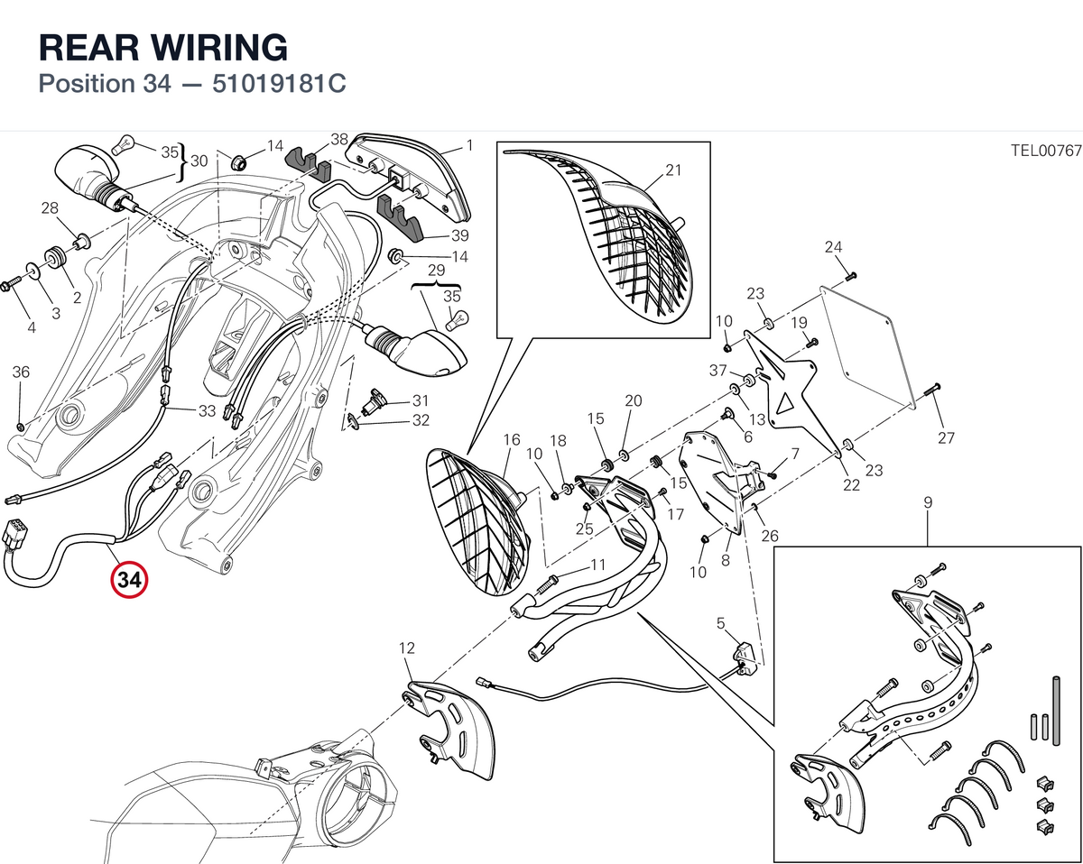 REAR WIRING 51019181C diagram position