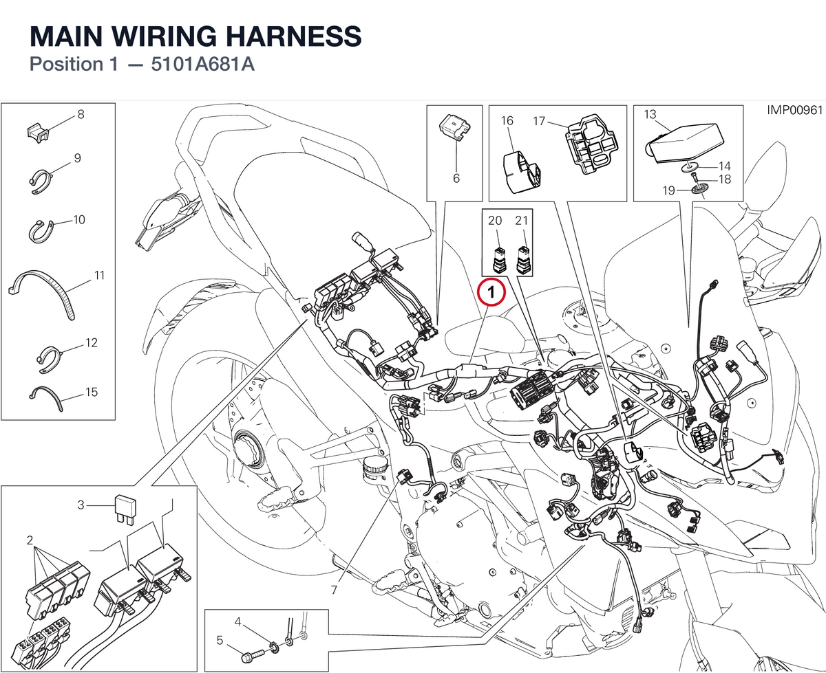 MAIN WIRING HARNESS 5101A681A diagram position