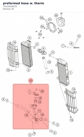 Diagram preview: preformed hose w. therm (79135026033)