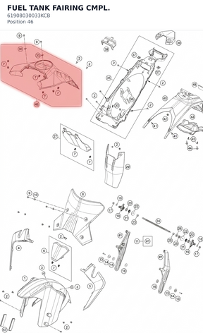Diagram preview: FUEL TANK FAIRING CMPL. (61908030033KCB)