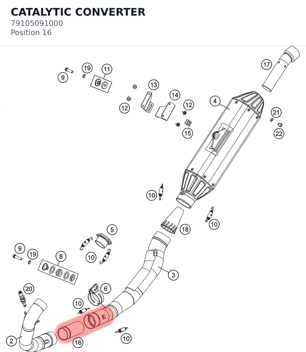 Diagram preview: CATALYTIC CONVERTER (79105091000)