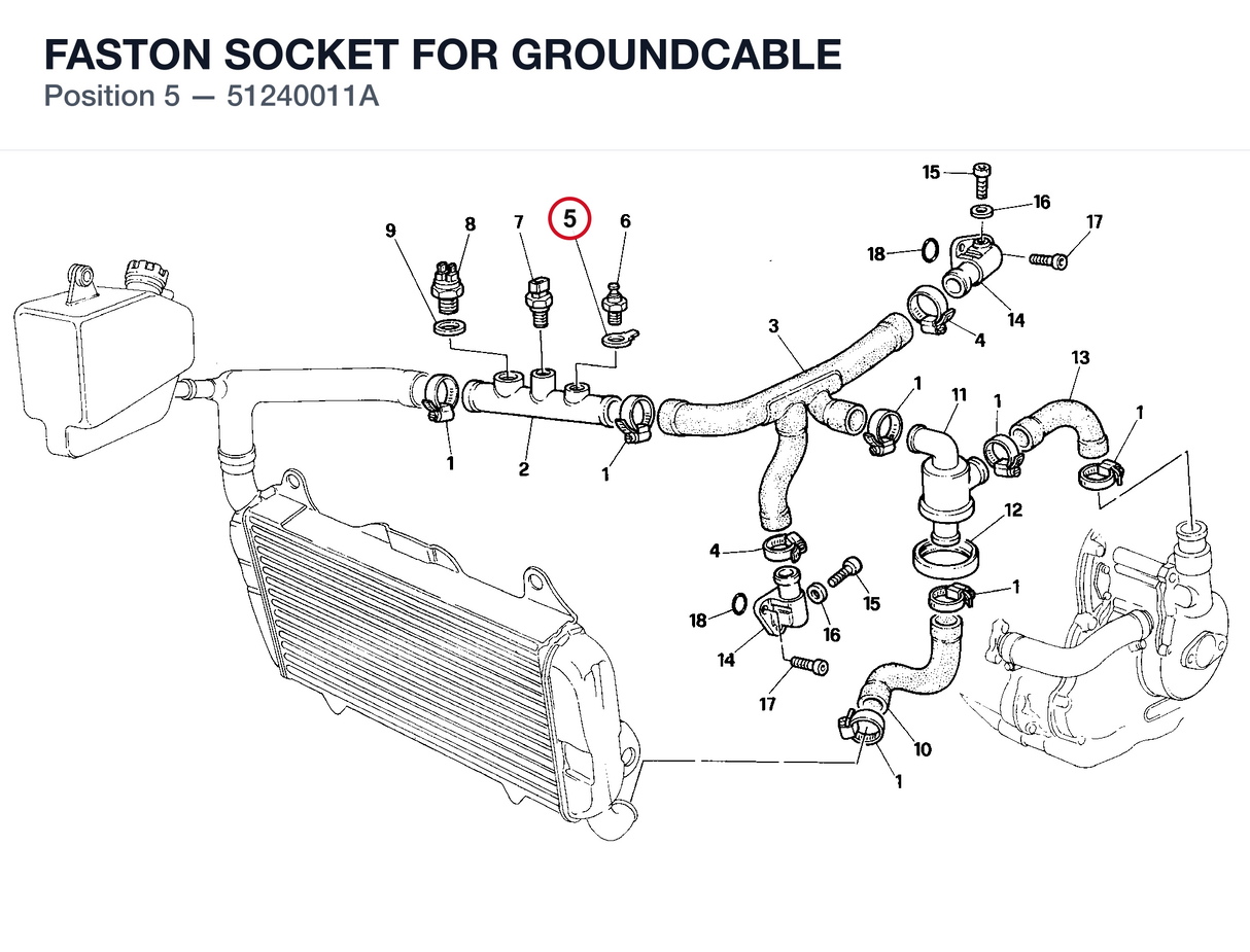 FASTON SOCKET FOR GROUNDCABLE