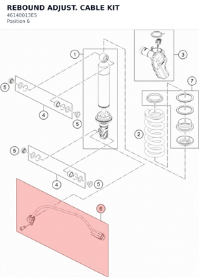Diagram preview: REBOUND ADJUST. CABLE KIT (46140013ES)