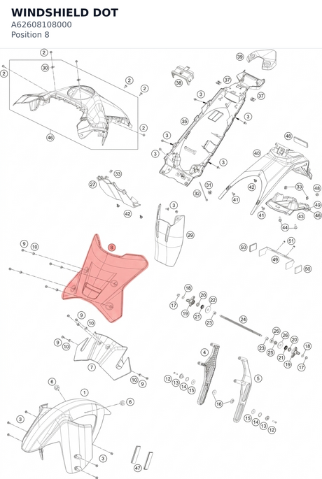 Diagram preview: WINDSHIELD DOT (A62608108000)
