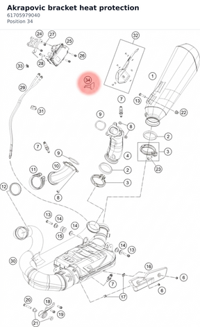 Diagram preview: Akrapovic bracket heat protection (61705979040)