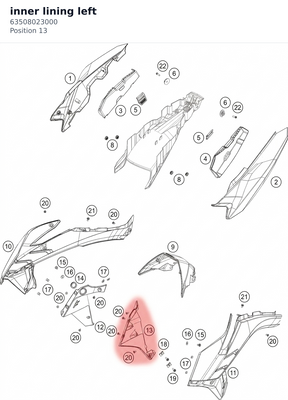 Diagram preview: inner lining left (63508023000)