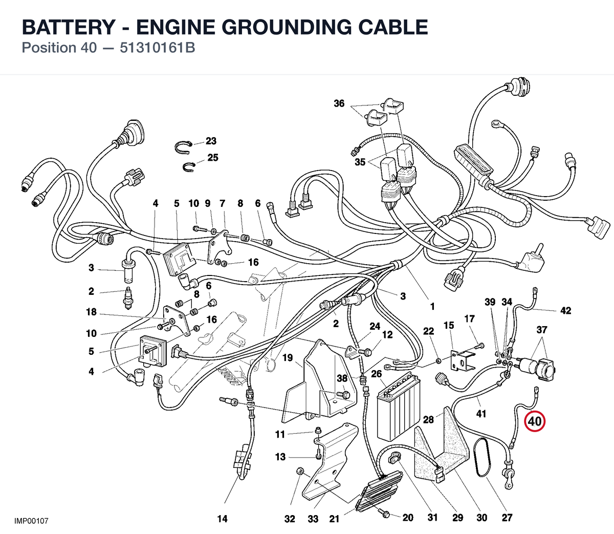BATTERY - ENGINE GROUNDING CABLE