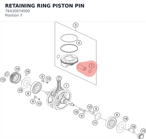 Diagram preview: RETAINING RING PISTON PIN (76430074000)