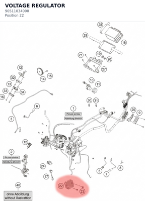 Diagram preview: VOLTAGE REGULATOR (90511034000)
