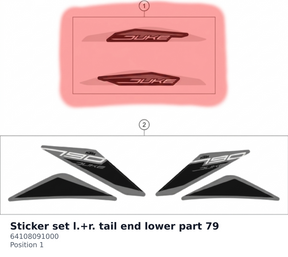Diagram preview: Sticker set l.+r. tail end lower part 79 (64108091000)