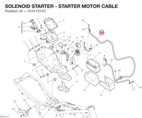 SOLENOID STARTER - STARTER MOTOR CABLE 51411211C diagram position
