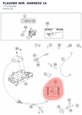 Diagram preview: FLASHER WIR. HARNESS 14 (77711081000)