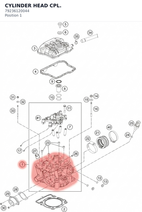Diagram preview: CYLINDER HEAD CPL. (79236120044)