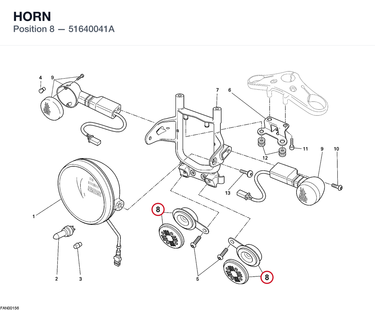 HORN 51640041A diagram position