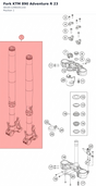 Diagram preview: Fork KTM 890 Adventure R 23 (A610C129W201102)