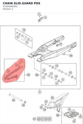 Diagram preview: CHAIN SLID.GUARD PDS (51504066000)